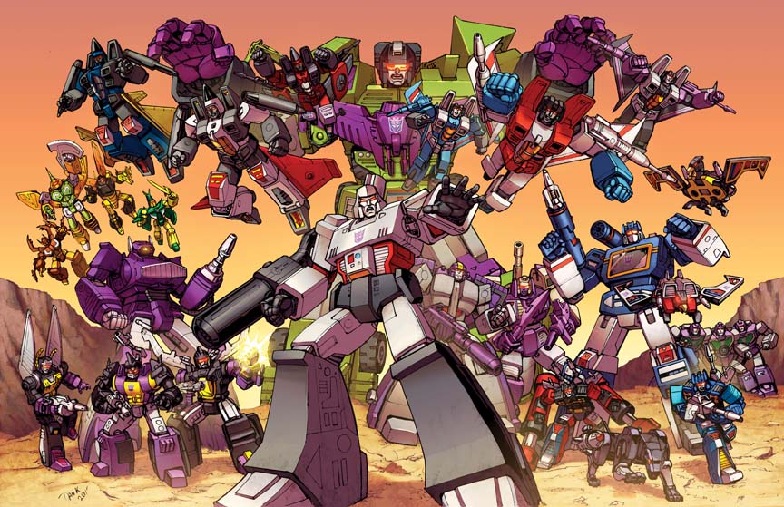 Transformers 80’s Decepticons Group Shot. Desert. (Print) Unreal Books